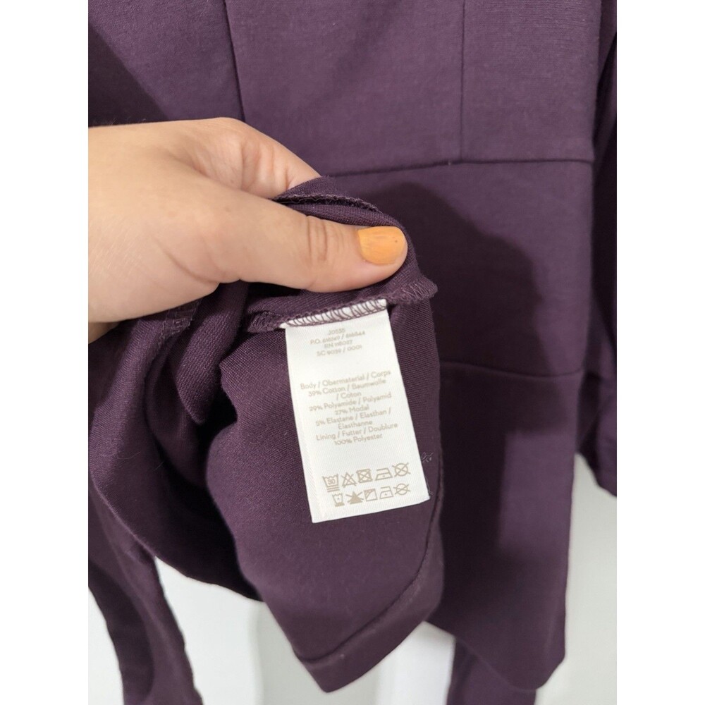 Boden Plum Purple Peplum Tie Waist Top Womens Long Sleeve Puff Shoulder Blouse 8 - Picture 6 of 6